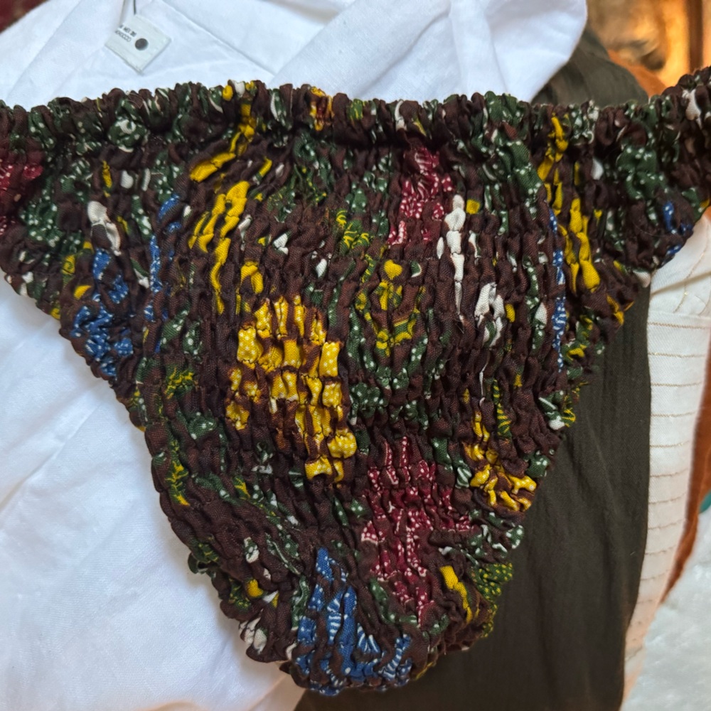 Multicolor Textured Bikini Bottom